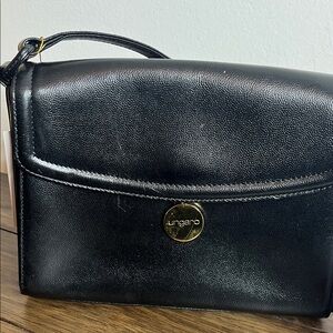 Emanuel Ungaro Black Leather Crossbody Bag
